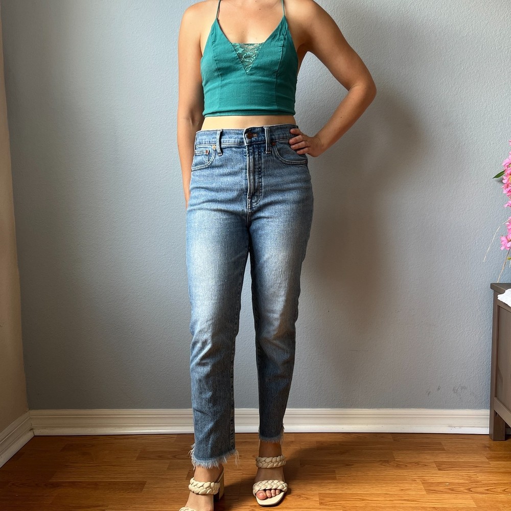 Madewell The Perfect Vintage Crop Raw Hem Jeans Size 28
